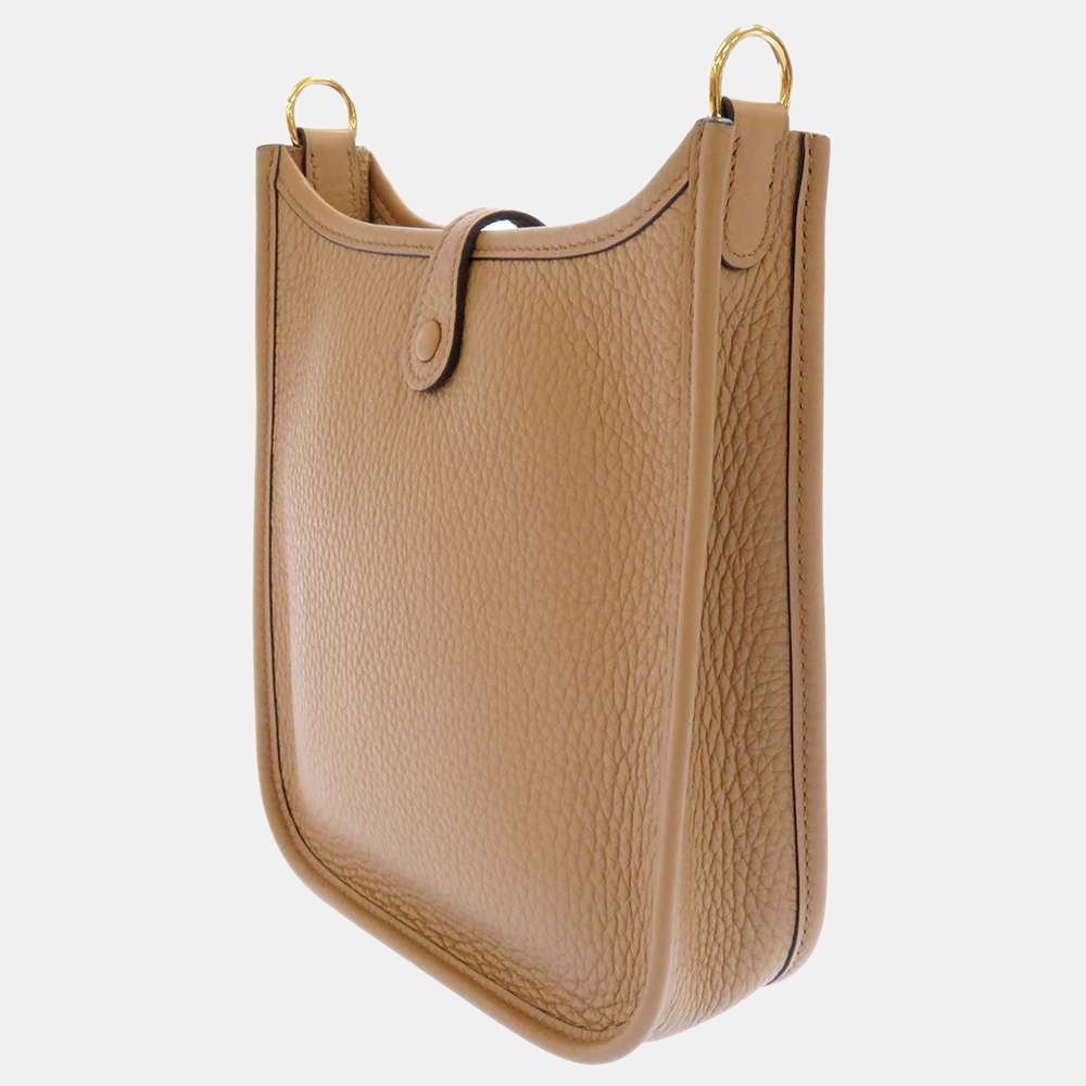

Hermes Brown Taurillon Clemence Leather Evelyn TPM Shoulder Bag