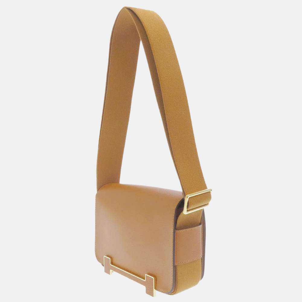 

Hermes Brown Chevre Myzore Leather Geta Shoulder Bag