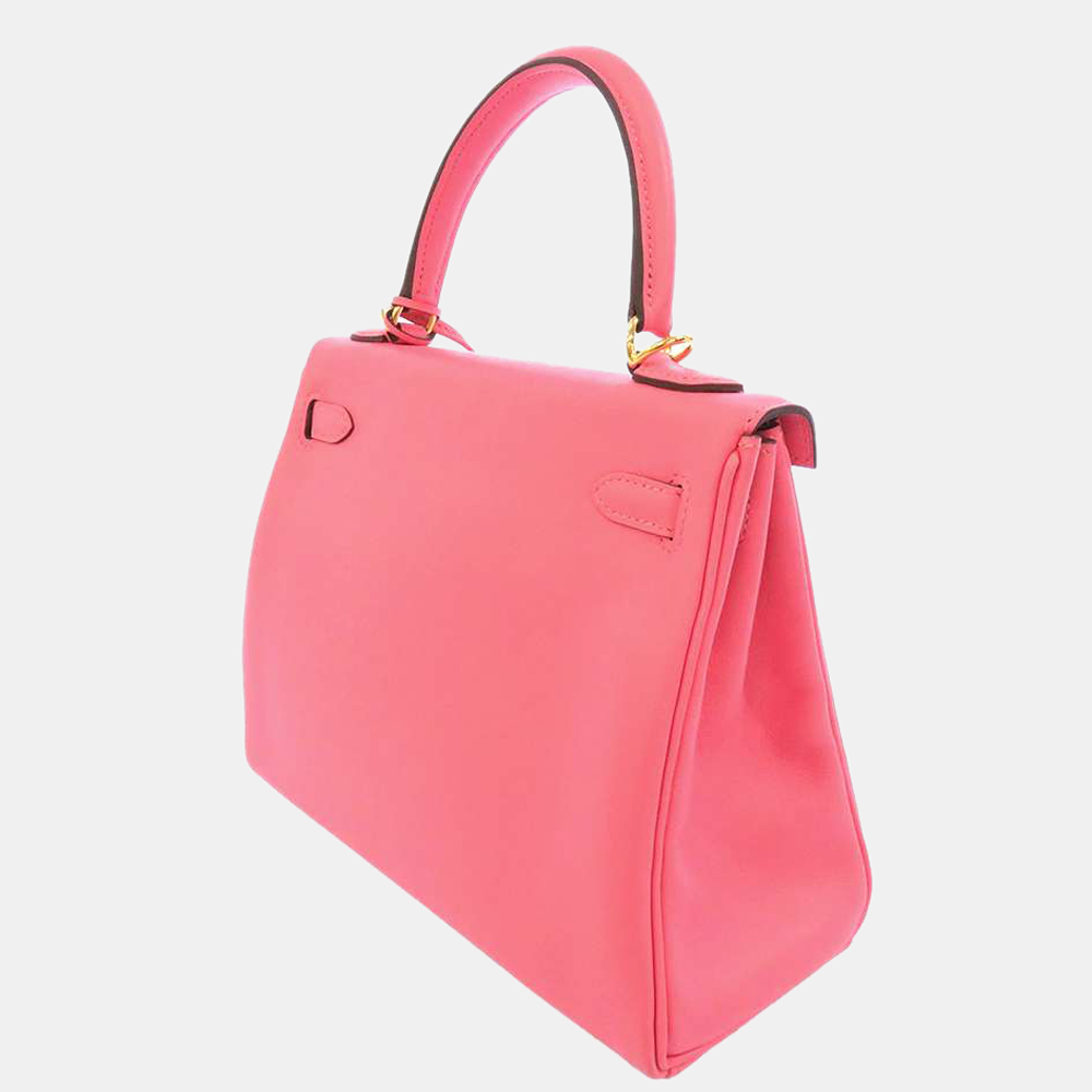 

Hermes Pink Swift Leather Gold Hardware Kelly Retourne 25 Bag