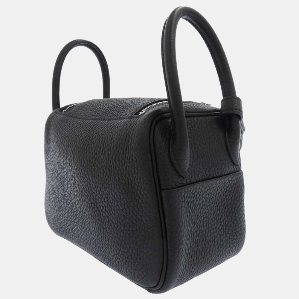 

Hermes Black Taurillon Clemence Leather Mini Lindy 20 Shoulder Bag