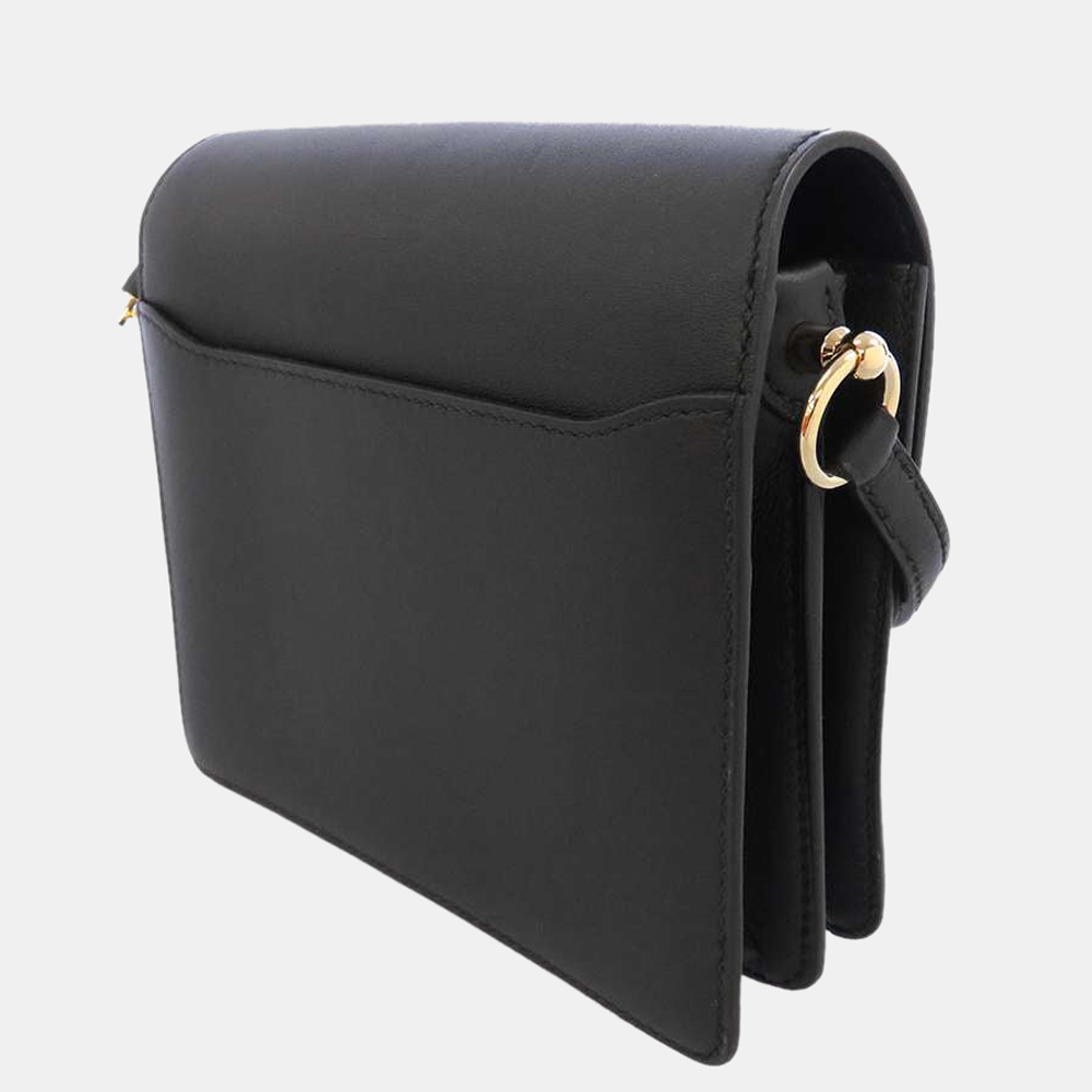 

Hermes Black Leather Evercolor Sac Roulis Mini Shoulder Bag