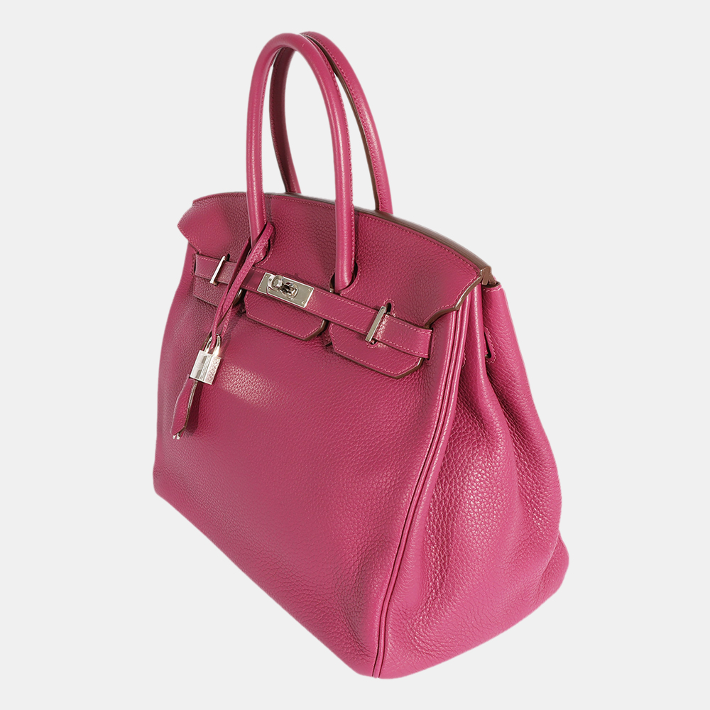 

Hermes Tosca Clemence Birkin 35 PHW, Pink