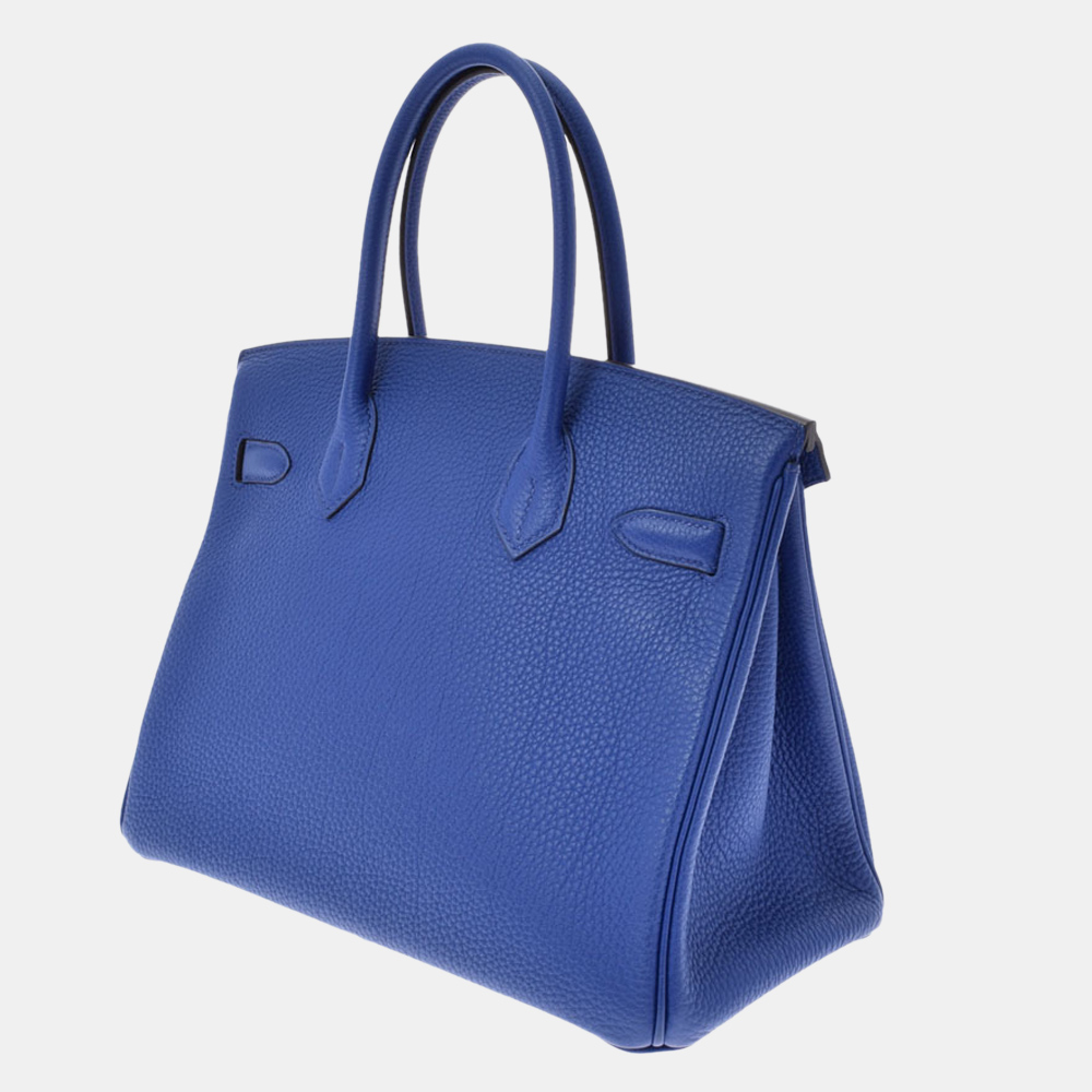 

Hermes Blue Taurillon Clemence Leather Palladium Hardware Birkin 30 Bag