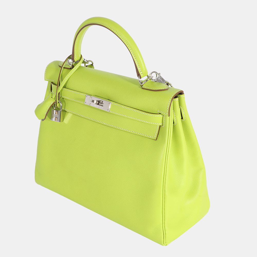 

Hermes Kiwi Epsom Retourne Kelly 32 PHW, Green