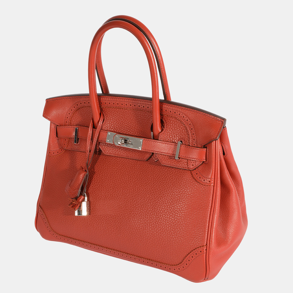 

Hermes Sanguine Togo Ghillies Birkin 30 PHW, Red