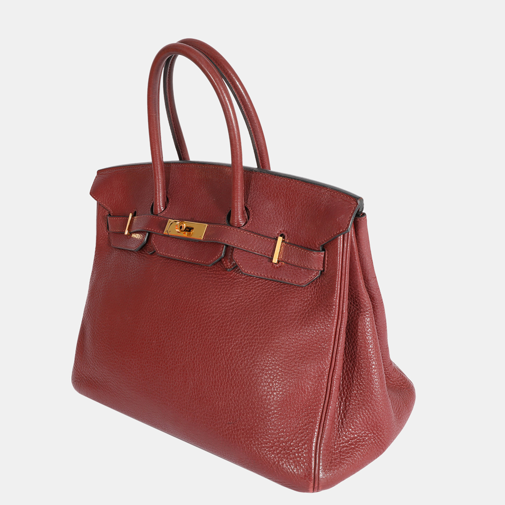

Hermes Rouge H Clemence Birkin 35 GHW, Red