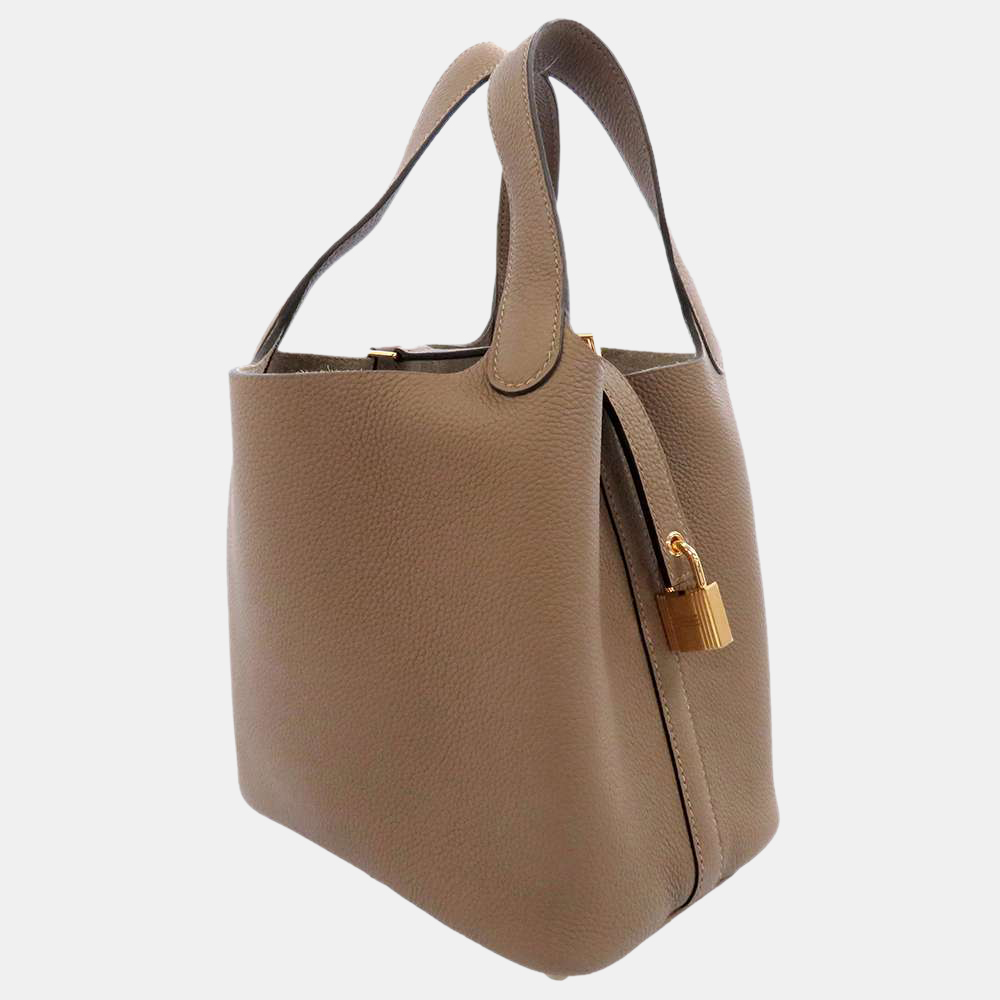 

Hermes Beige Taurillon Leather Picotin Lock PM Top Handle Bag