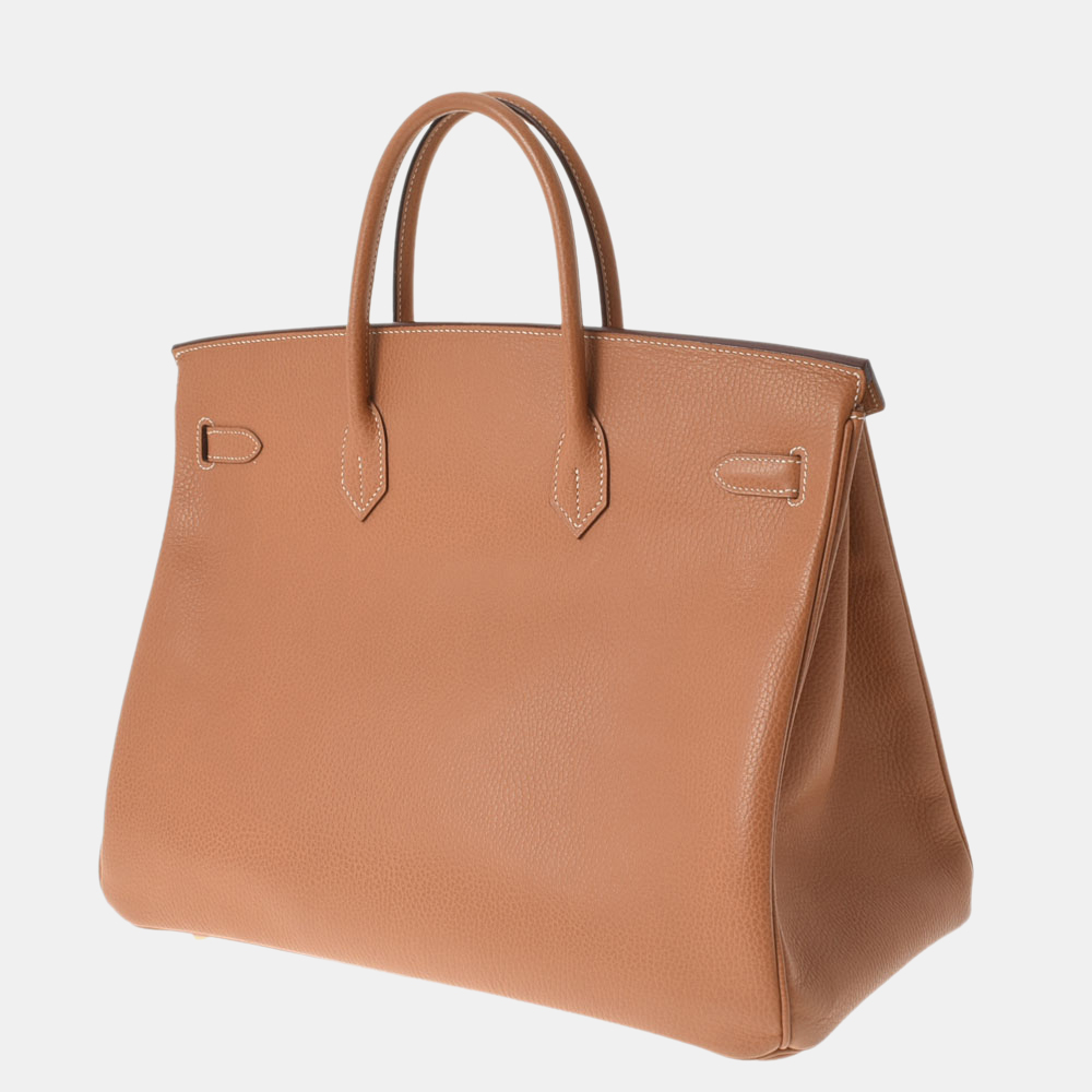 

Hermes Brown Leather Gold Hardware Birkin 40 Bag