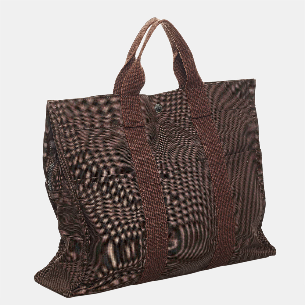 

Hermes Brown Herline MM Tote Bag