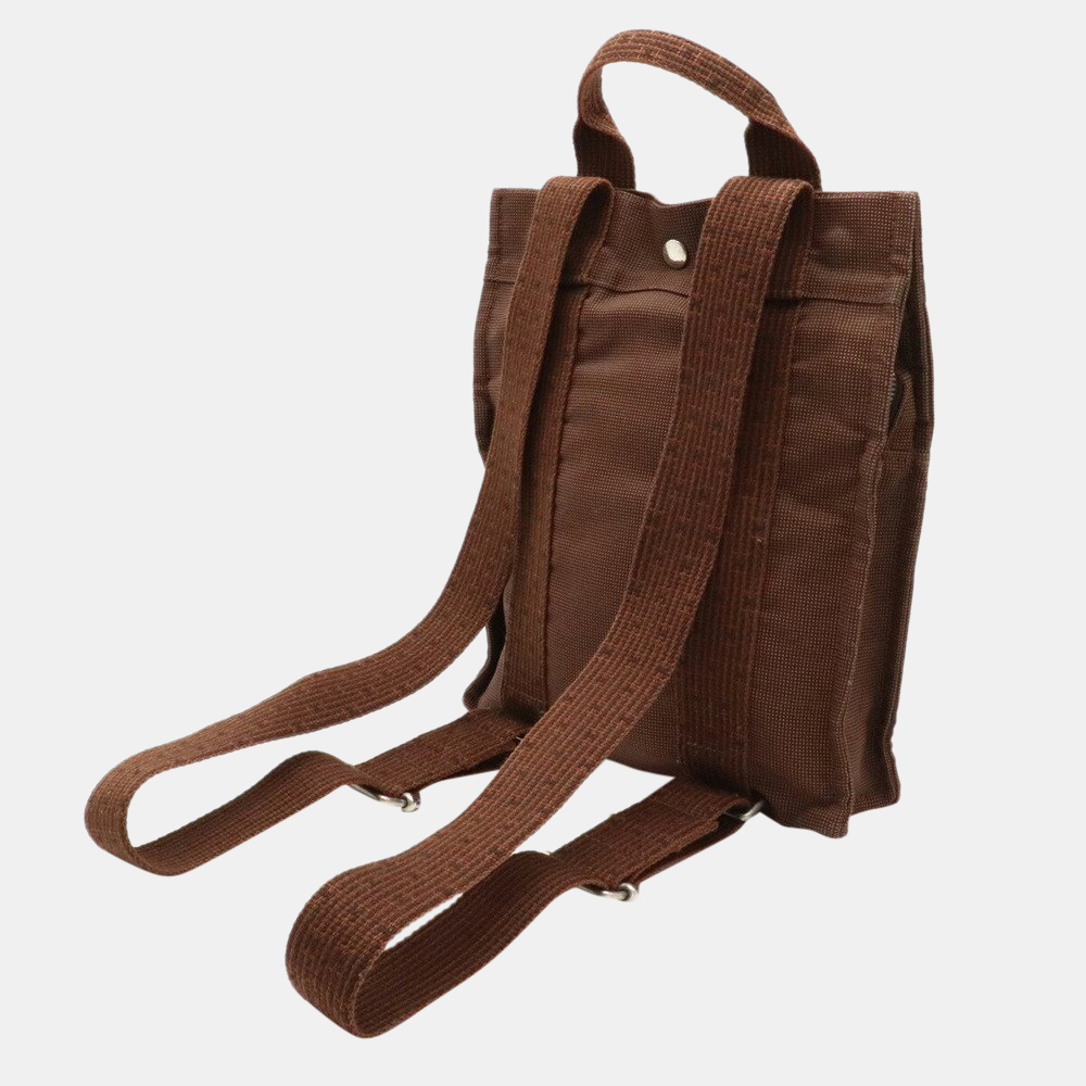 

Hermes Yale Line Sac Ad PM Rucksack Backpack Shoulder Bag Canvas Brown