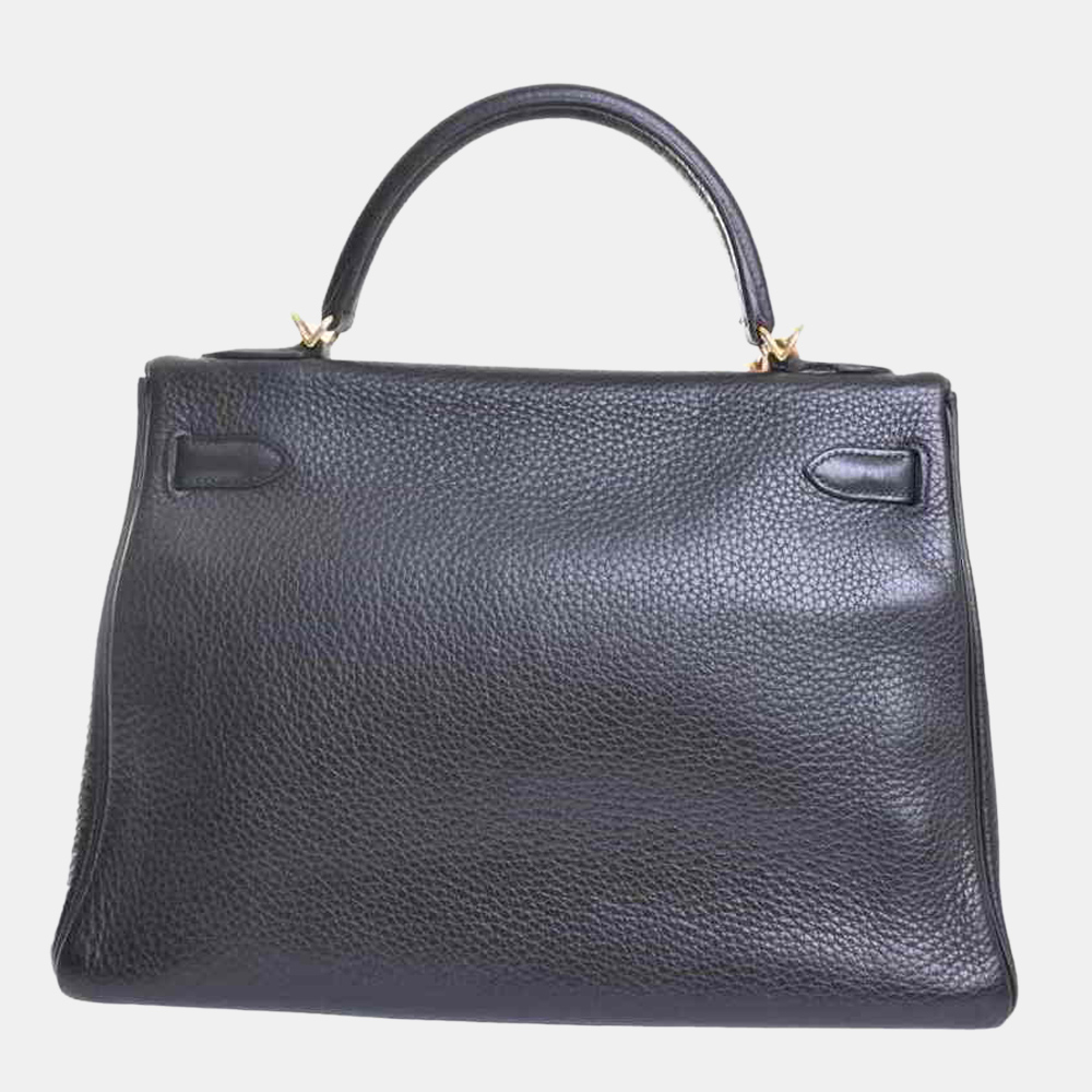 

Hermes Taurillon Clemence Kelly 32 Handbag Black