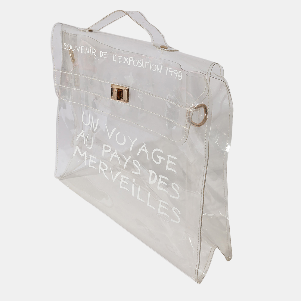 

Hermes White Vinyl Souvenir De L'Exposition Kelly Bag