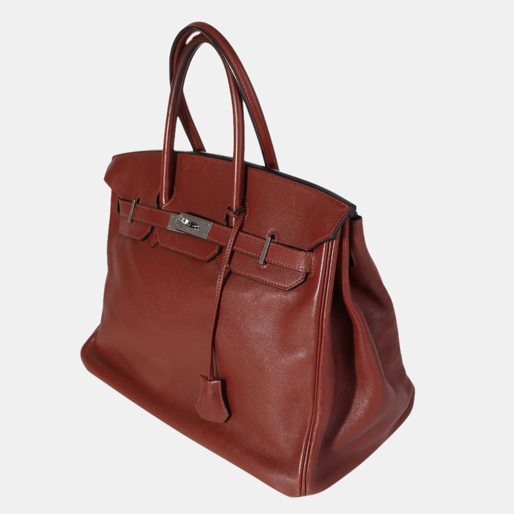 

Hermes Rouge H Swift Birkin 35 PHW, Brown