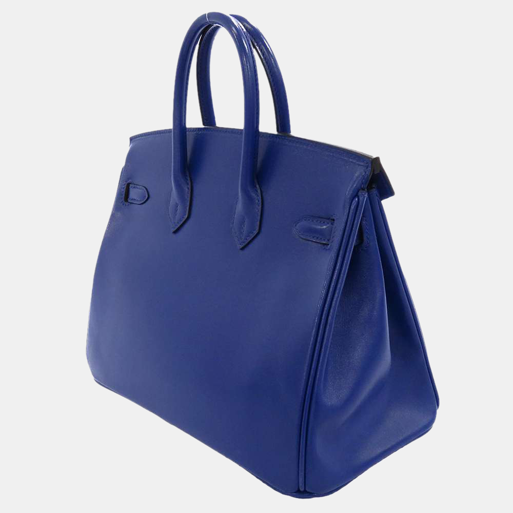 

Hermes Blue Tadelakt Leather Palladium Hardware Birkin 25 Bag