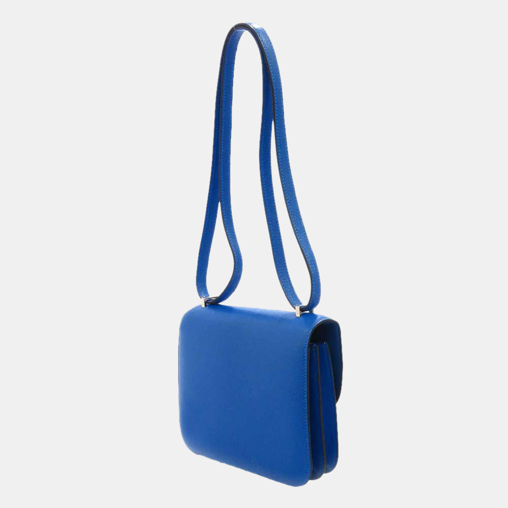 

Hermes Blue Hydra Chevre Myzore Goatskin Constance Mini Bag