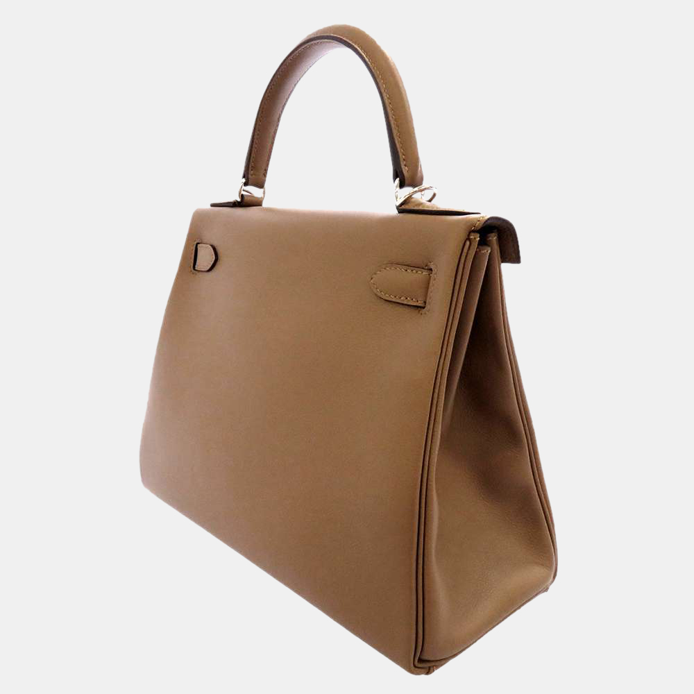 

Hermes Beige de Weimar Evercolor Inside Kelly 28 Bag