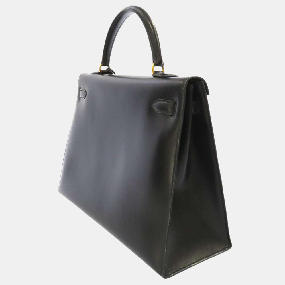

Hermes Black Box Calf Leather Kelly 35 Bag