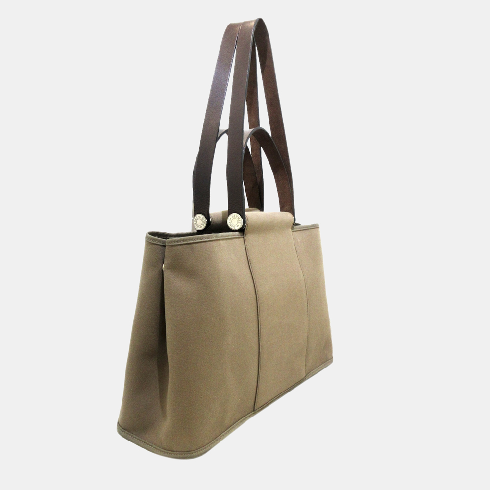 

Hermes Beige/Brown Cabag Elan Canvas Satchel