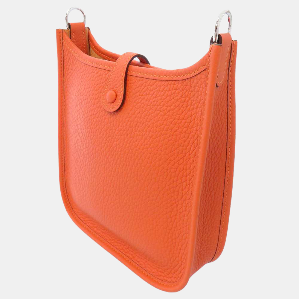 

Hermes Orange Taurillon Clemence Leather Evelyn TPM Shoulder Bag