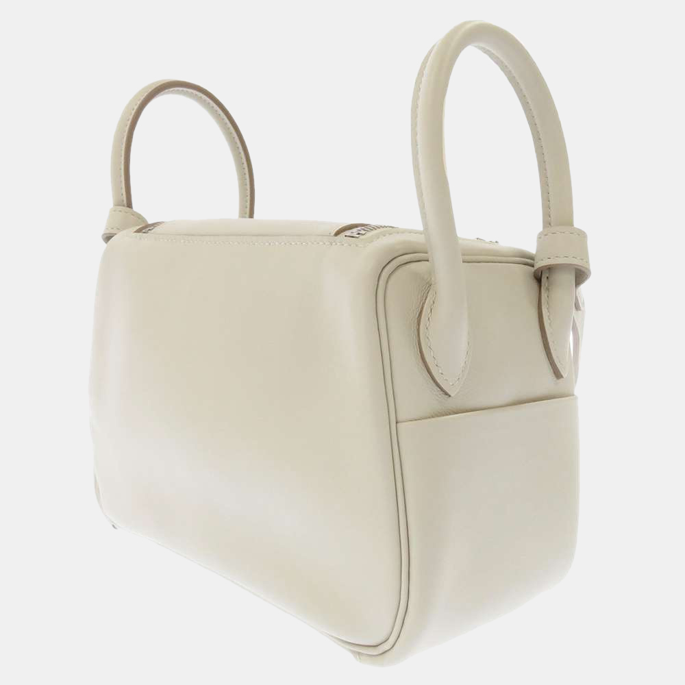 

Hermes White Veau Swift Leather Lindy Mini 20 Shoulder Bag