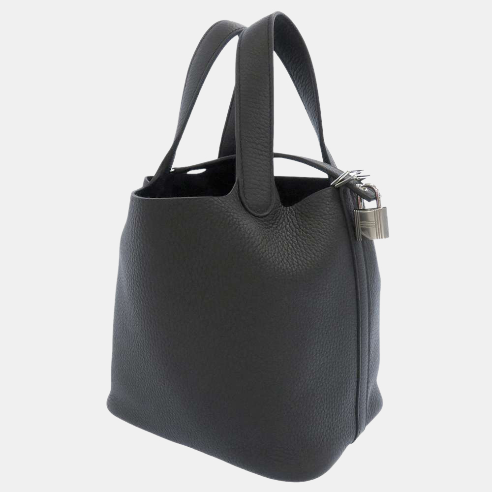 

Hermes Black Taurillon Maurice Leather Picotin Lock PM Tote Bag
