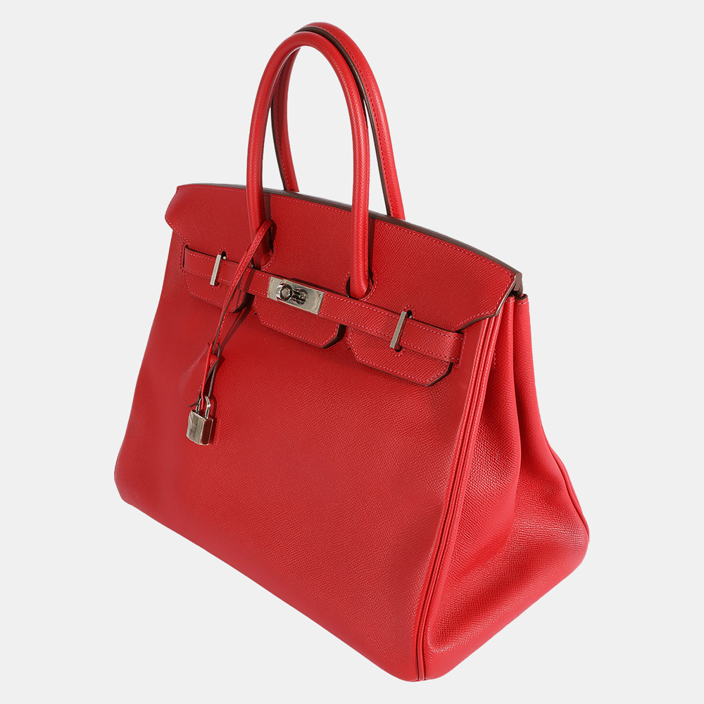 

Hermès Rouge Casaque Epsom Birkin 35 PHW, Red