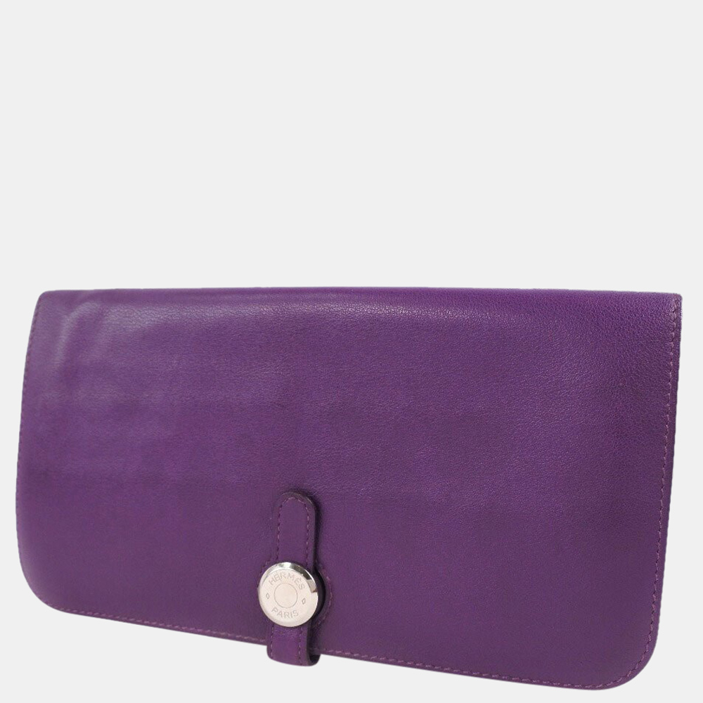 

Hermes Dogon Long Calf Purple Q Ladies Wallet