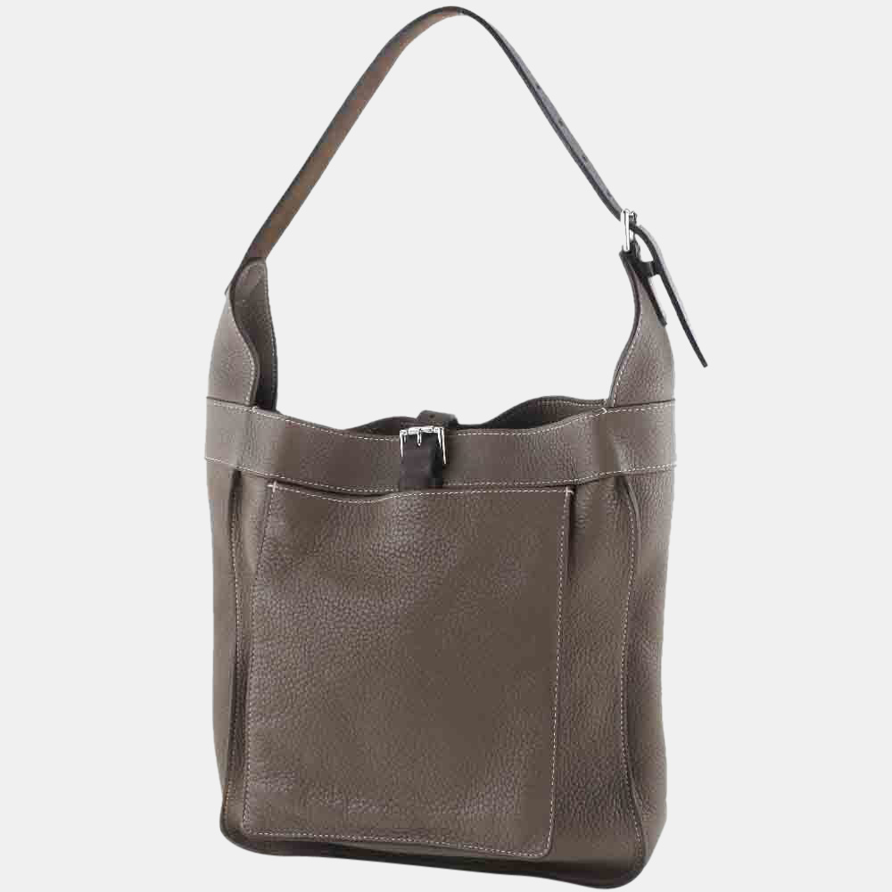 

Hermes Marwari PM Taurillon Clemence Etoupe N Women's shoulder bag, Grey