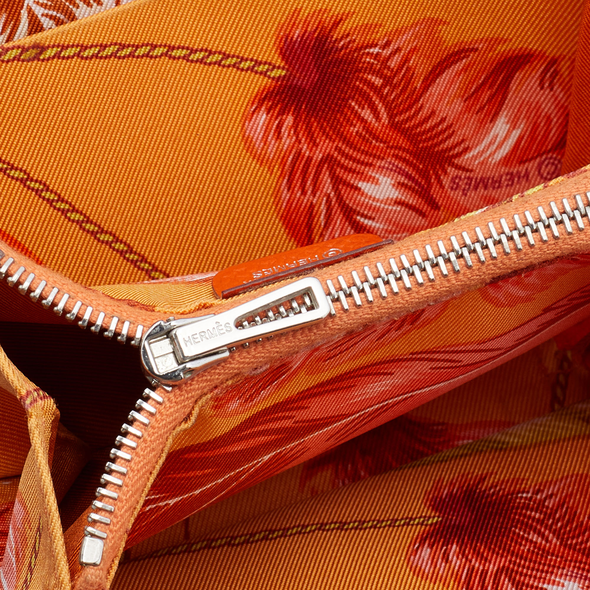 

Hermes Orange Epsom Leather Silk'In Compact Wallet
