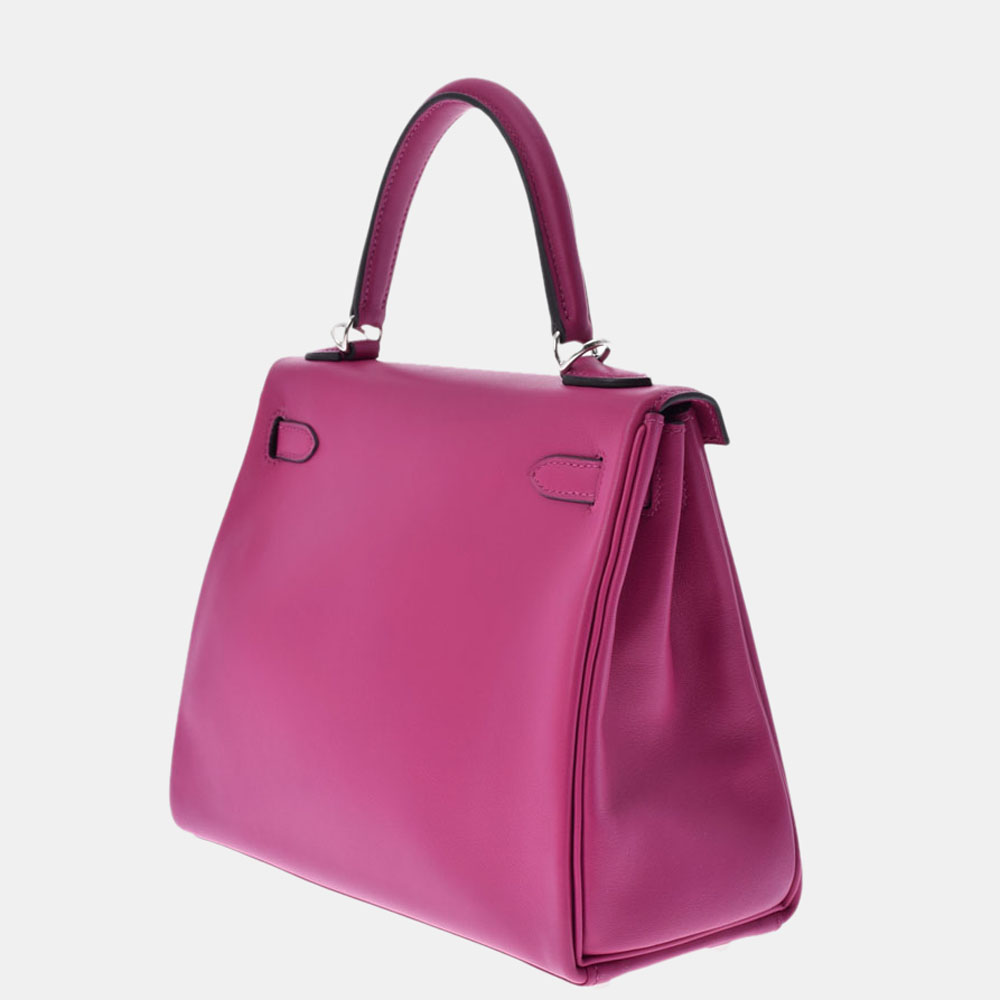 

Hermes Purple Swift Leather Palladium Hardware Kelly 25 Bag