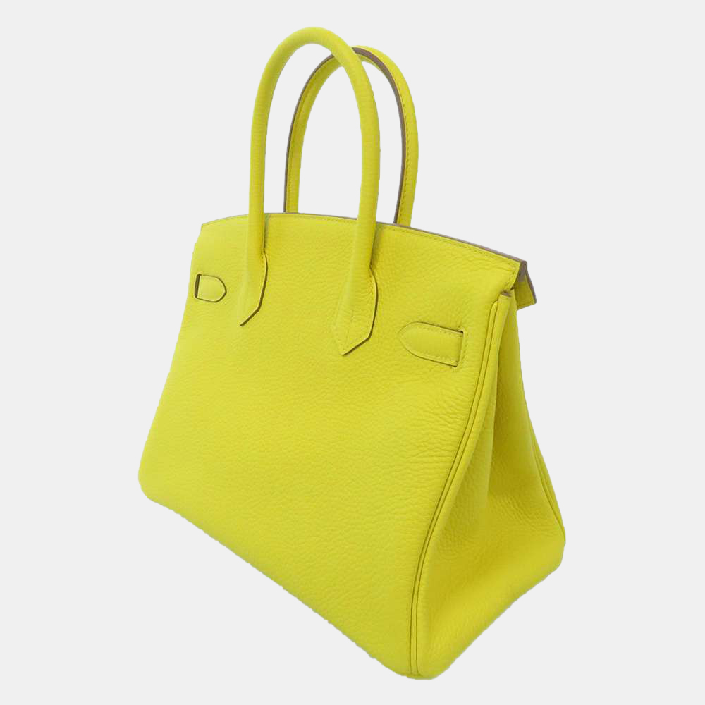 

Hermes Yellow Taurillon Clemence Leather Palladium Hardware Birkin 30 Bag