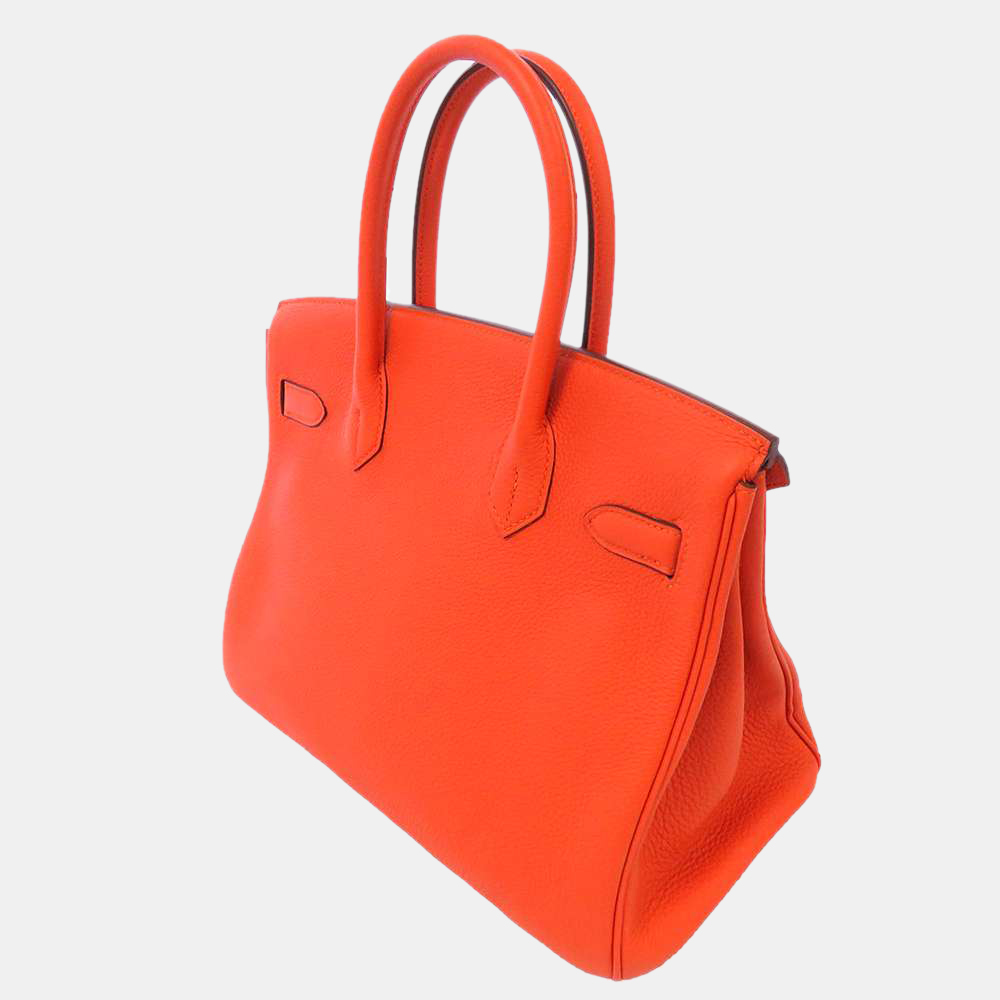 

Hermes Orange Togo Leather Palladium Hardware Birkin 30 Bag