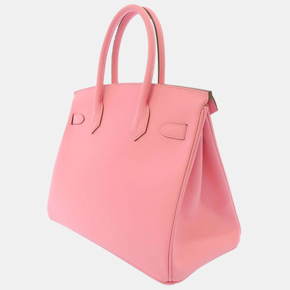 

Hermes Pink Epsom Leather Palladium Hardware Birkin 30 Bag
