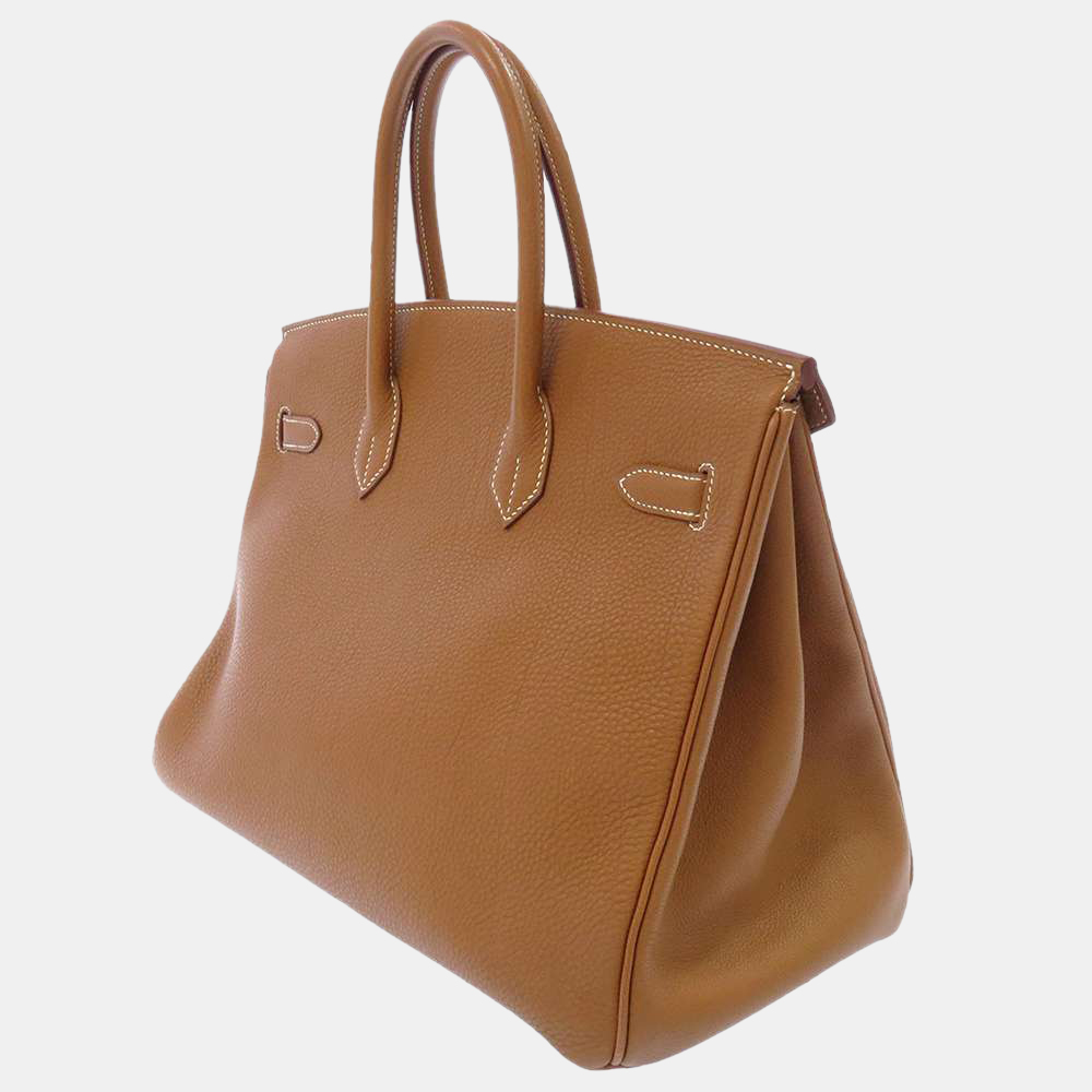 

Hermes Gold Togo Leather Gold Hardware Birkin 35 Bag
