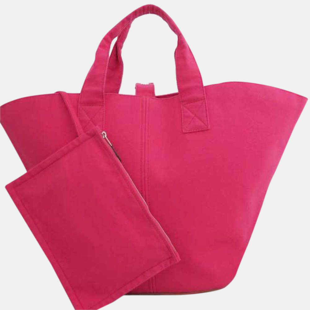 

Hermes Bag Pink 100% Cotton Tote Handbag Ladies Men