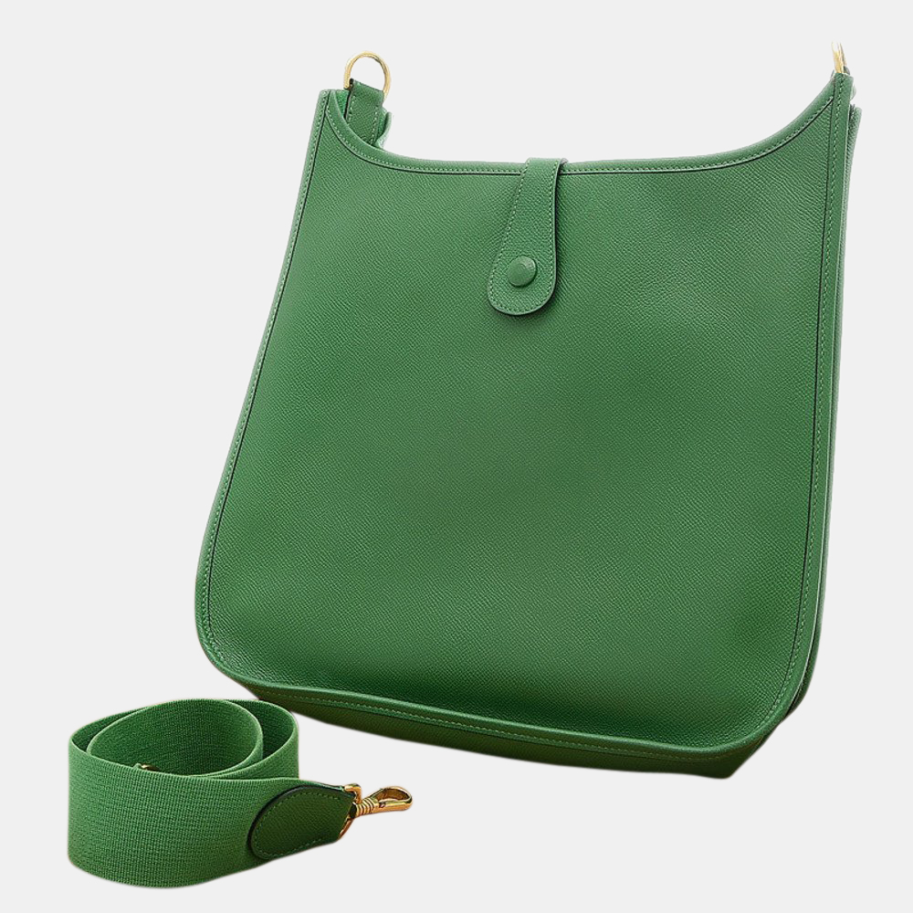 

Hermes Evelyn GM Couchbel Green ○Z Engraved Shoulder Bag