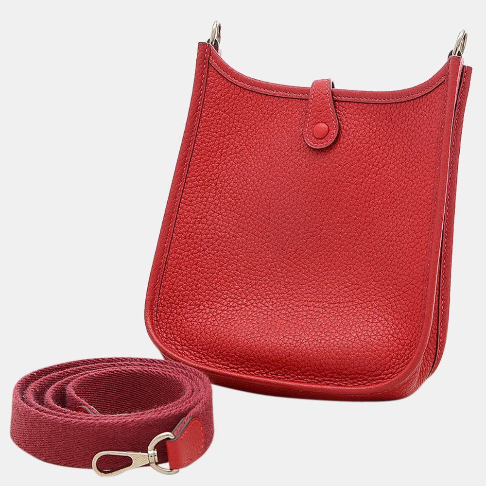 

Hermes Evelyn TPM Amazon Taurillon Rouge Kazak C Engraved Shoulder Bag, Red