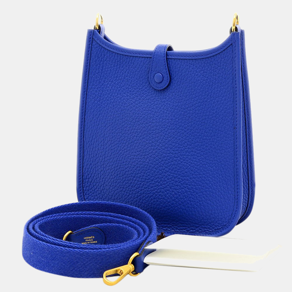 

Hermes Evelyn TPM Amazon Taurillon Clemence Blue Electric U Engraved Shoulder Bag