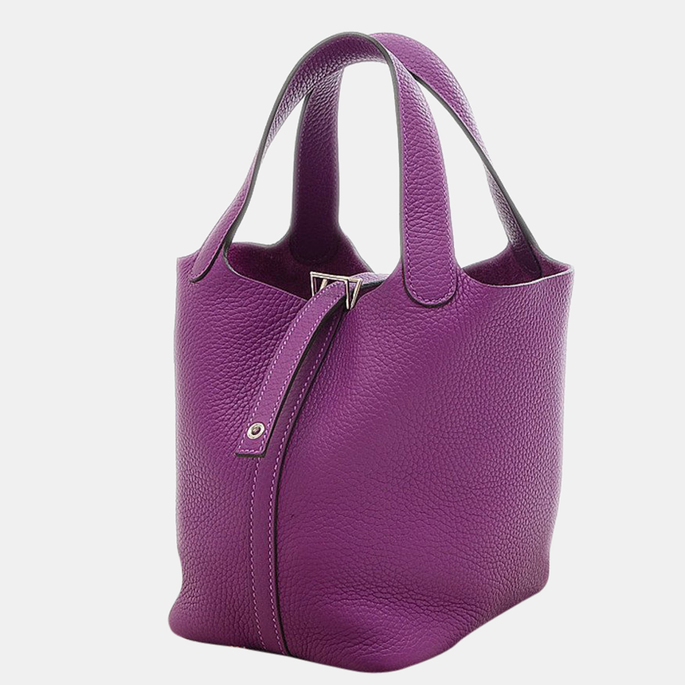 

Hermes Picotin Lock PM 18 Taurillon Anemone Z Engraved Handbag, Purple