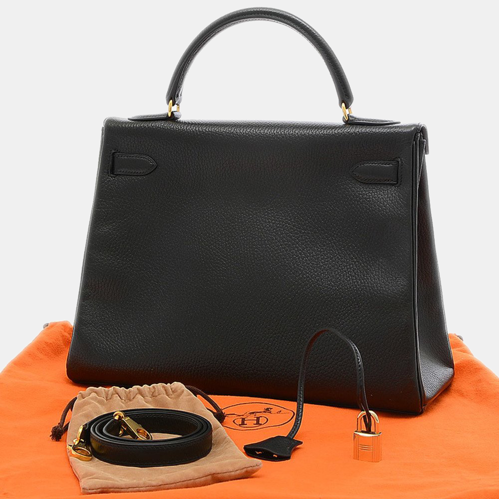 

Hermes Kelly 32 Inner Stitch Ardennes Black A Engraved Handbag