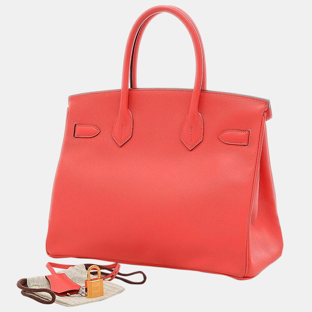

Hermes Birkin 30 Epson Rose Jaipur X Engraved Handbag, Orange