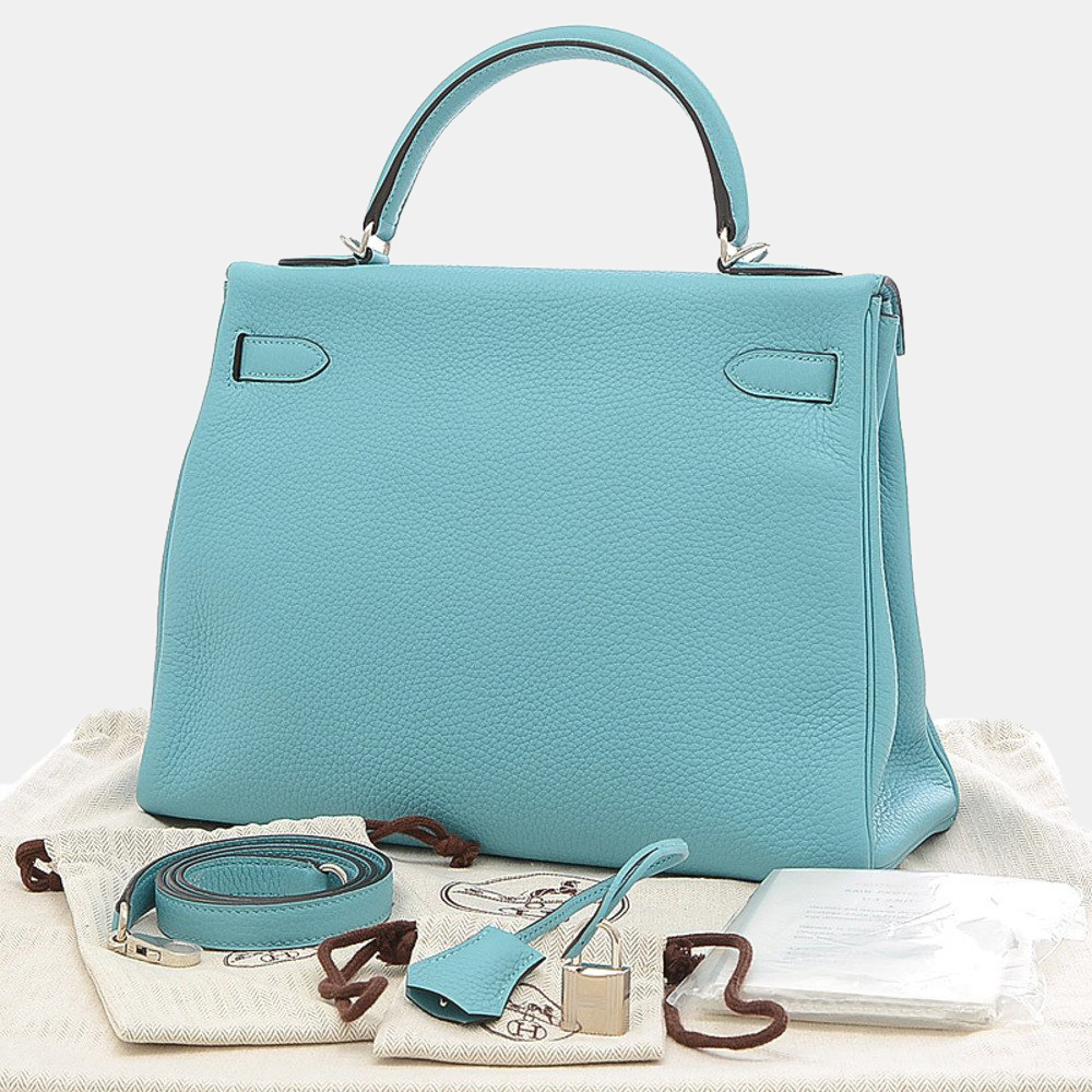 

Hermes Kelly 32 Inner stitch Taurillon Clemence Blue sun seal