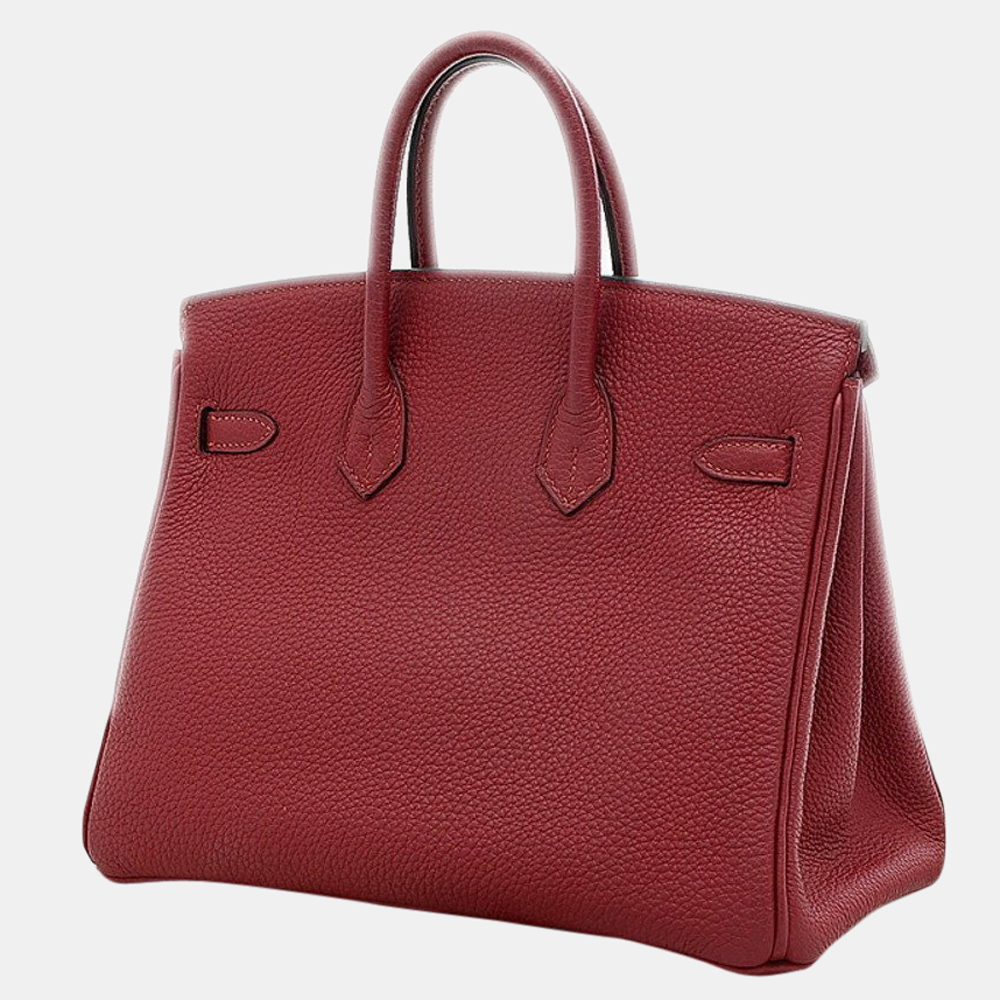 

Hermes Birkin 25 Togo Rouge Grena Matte X Engraved Handbag, Red