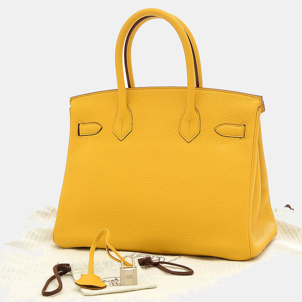 

Hermes Birkin 30 Taurillon Jaune Ambre D Engraved Handbag, Yellow