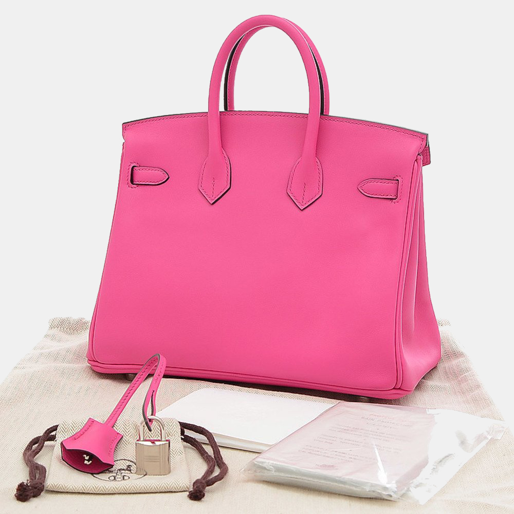 

Hermes Birkin 25 Jonathan Rose Shocking Z Engraved Handbag, Pink