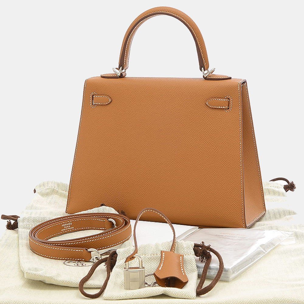 

Hermes Kelly 25 Epson Gold U Engraved Handbag