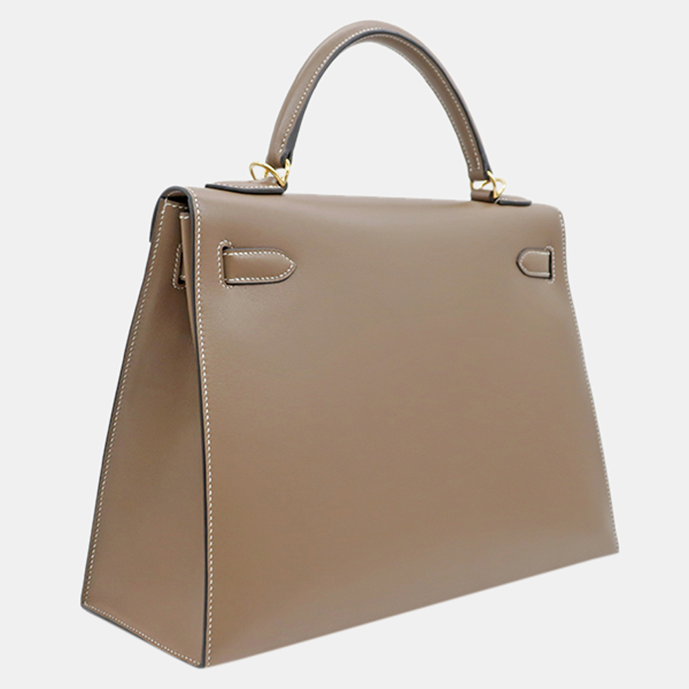 

Hermes Etoupe Box Calf Kelly 32, Brown