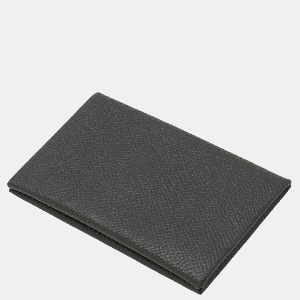 

Hermes Calvi Card Case Business Holder Vo Epsom Leather Noir Black