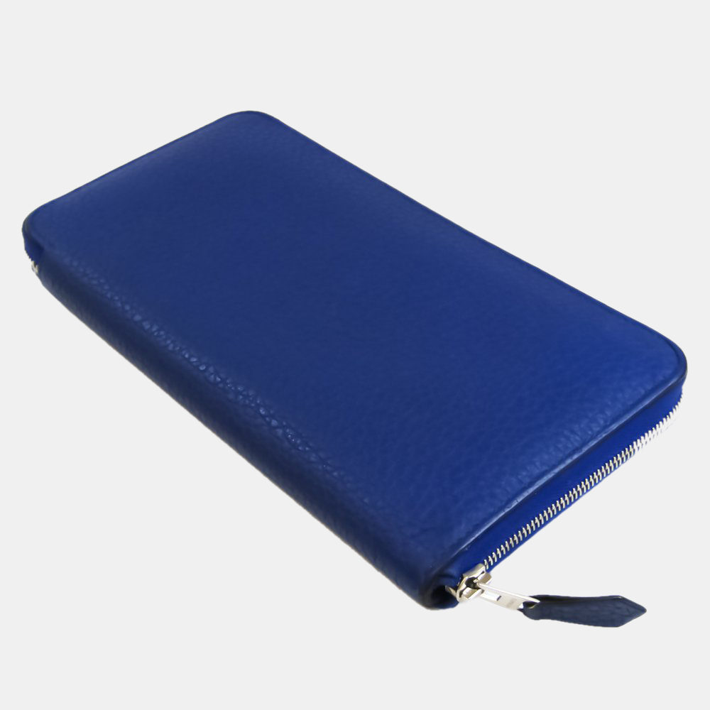 

Hermes Azap Long 066410CK-7T Unisex Togo Leather Long Wallet (bi-fold) BF551471, Blue