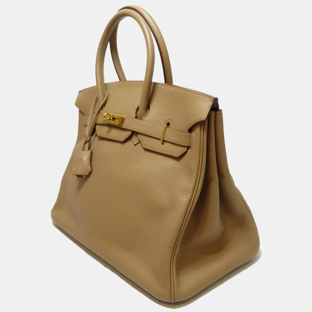

Hermes Brown Epsom Leather Gold Hardware Birkin 35 Bag